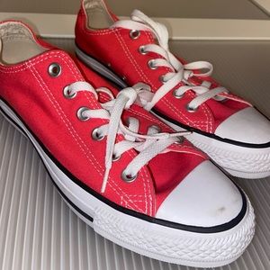 Neon Pink Coral low top converse